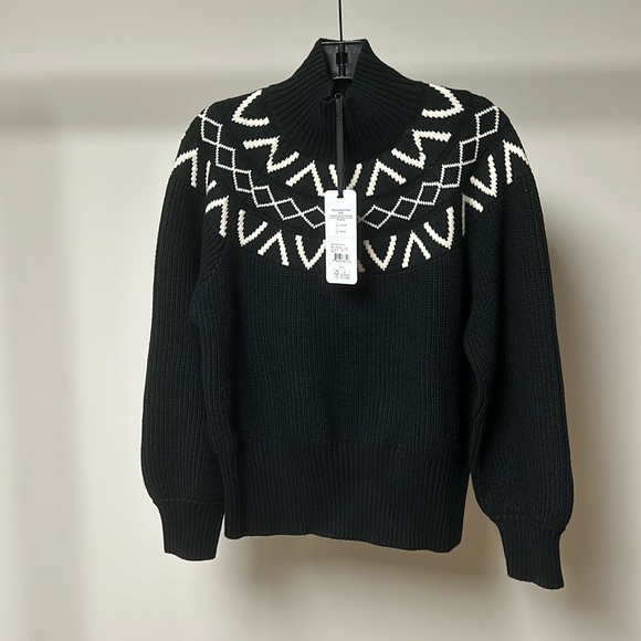 Varley Sweaters - Varley Marcie fairisle yoke knit black